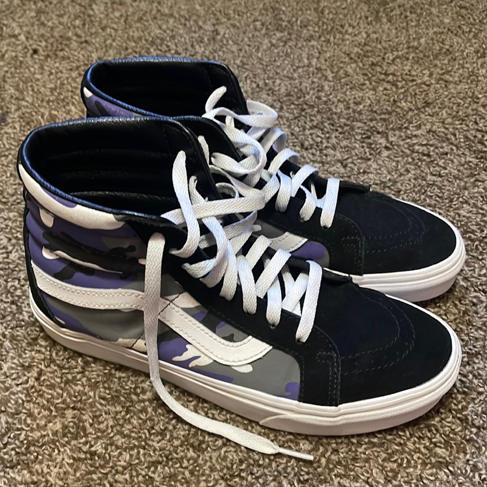 Vans, Purple Camo High Tops